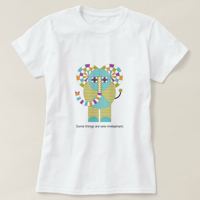 Skämtsamt modernt elefanttäckemönster t shirt (Design framsida)