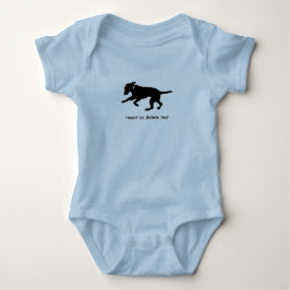 Skämtsamt svart lab för babybodysuit t-shirt