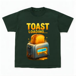 Skämtteckning för brödrost under laddning för brea t shirt