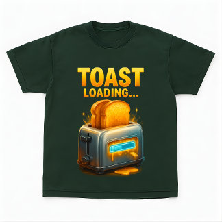 Skämtteckning för brödrost under laddning för brea t shirt