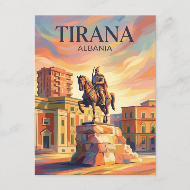 Skanderbegs torg Albanien Vykort (Framsida)