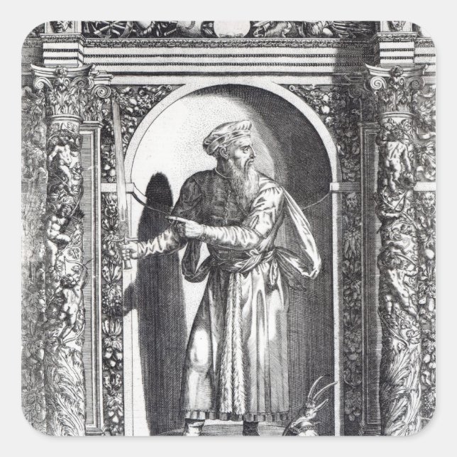 Skandertigen Fyrkantigt Klistermärke (Framsida)