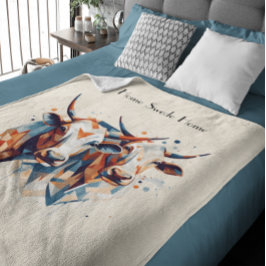 Skandi Farmhouse Cattle, anpassningsbar Fleecefilt