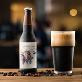 Skandi Farmhouse Cattle, anpassningsbar Ölflaska Etikett