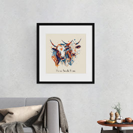 Skandi Farmhouse Cattle, anpassningsbar Poster