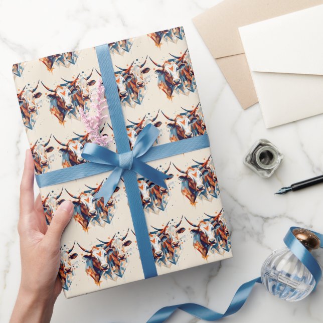 Skandi Farmhouse Cattle Presentpapper (Gifting)