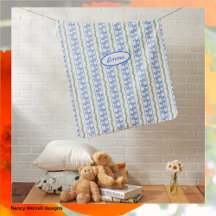 Skandi Nordic Blue Birds Rand Red Gula blommor