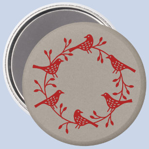 Skandi Utandning av fåglar och Rosehips Magnet