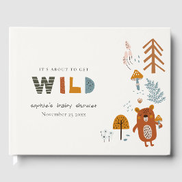 Skandi Vild Tropical Woodland Animals Baby Shower Gästböcker