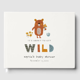Skandi Vild Tropical Woodland Animals Baby Shower Gästböcker