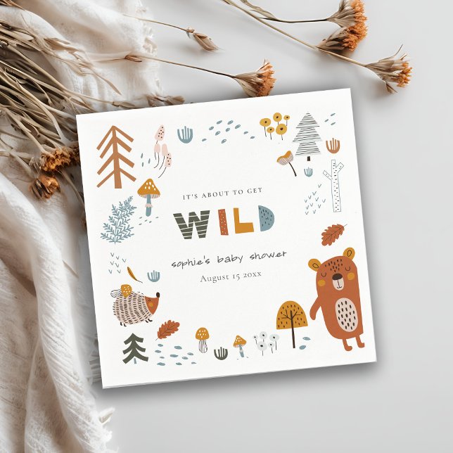 Skandi Vild Tropical Woodland Animals Baby Shower Pappersservett (Skapare uppladdad)