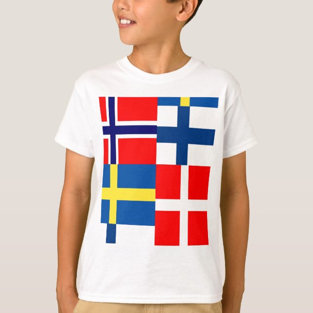 Skandinavet sjunker kvartett t shirt (Framsida)