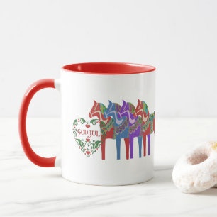 Skandinavian Dala Horse God Jul jul Mugg