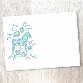 Skandinavian Dala Horse Teal Post-it Notes