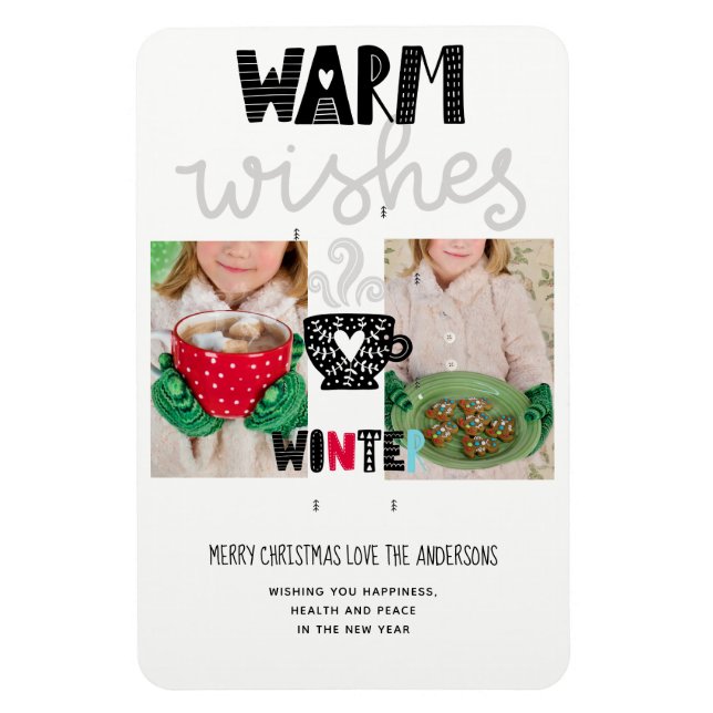 Skandinavian Doodle jul PHOTO Keepsaké Magnet (Vertikal)