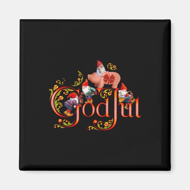 Skandinavian God Jul Marzipan Gris Magnet (Framsidan)