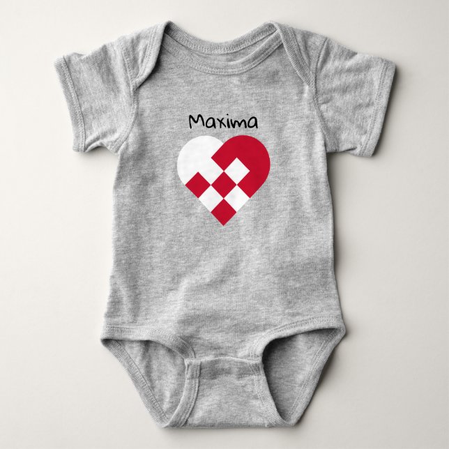 Skandinavian Heart Baby Bodykostym T Shirt (Framsida)