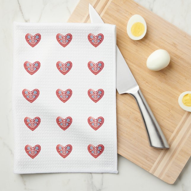 Skandinavian Heart Kitchen Towel Kökshandduk (Vikt i Fjärdedel)
