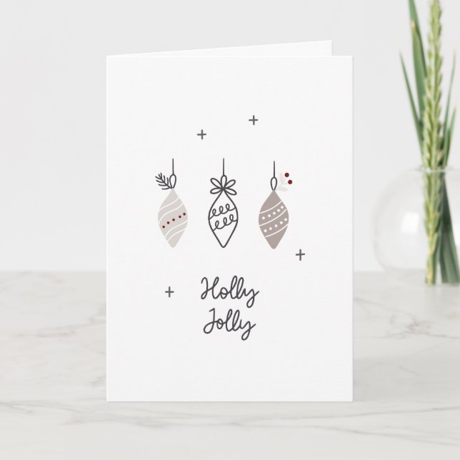 Skandinavian Holly Jolly-mappat Helgdag Card Helgkort (Framsida)