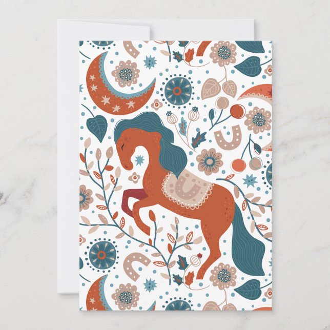 Skandinavian Horse Cute Julkort (Framsida)