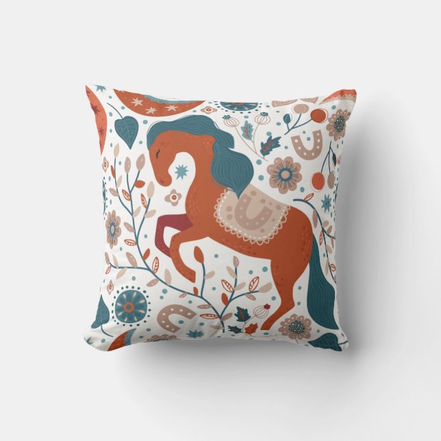 Skandinavian Horse Cute Kudde (Framsida)