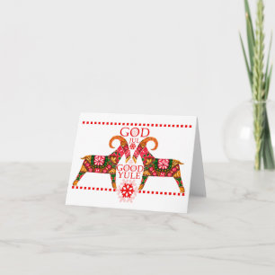 Skandinavian Julafton Jul Bock Foleting Card Kort