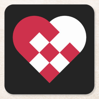 Skandinavian Jule Heart Underlägg Papper Kvadrat