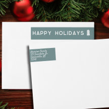 Skandinavian Julgran Address Label