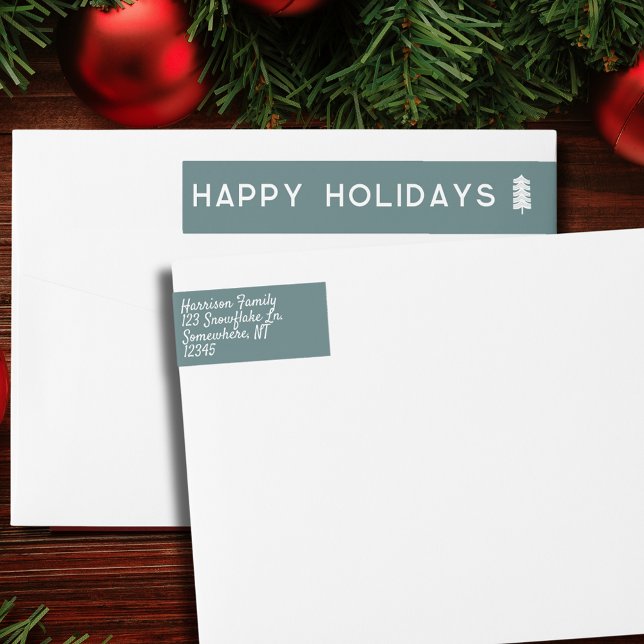 Skandinavian Julgran Address Label Etikettband (Scandinavian Christmas Tree Address Label
)