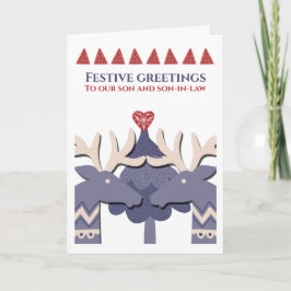 Skandinavian Reindeer Gay Personlig jul Helgkort