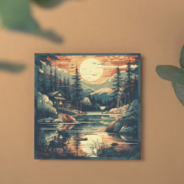 Skandinavian Retro Art Berghem Julkort