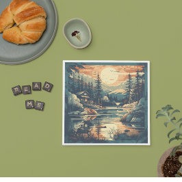 Skandinavian Retro Art Berghem Pappersservett