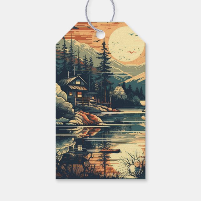 Skandinavian Retro Art Berghem Presentetikett (Framsidan)