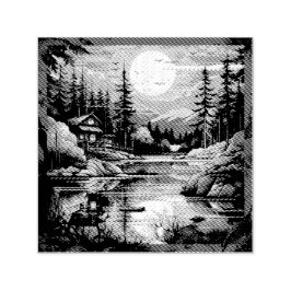 Skandinavian Retro Art Berghem Självfärgande Stämpel