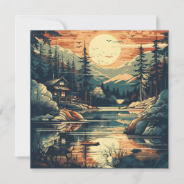 Skandinavian Retro Art Mountain Home