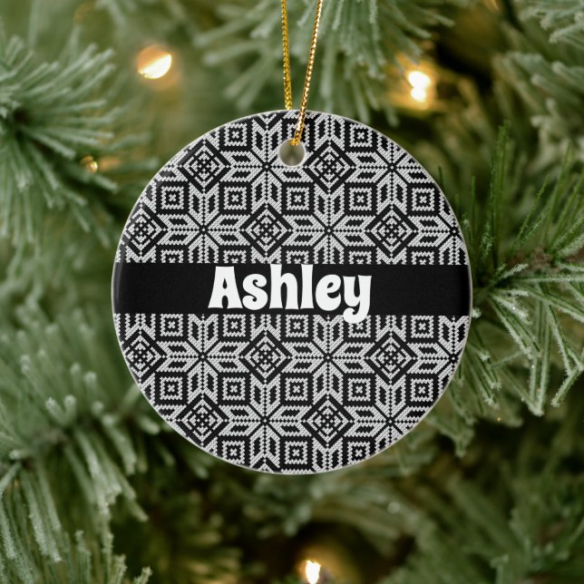 Skandinavian Selburose jul Mönster Julgransprydnad Keramik (Träd)