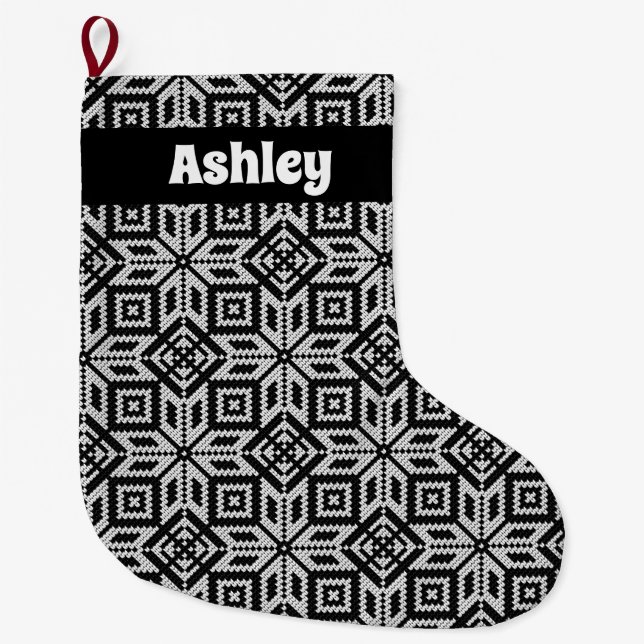 Skandinavian Selburose jul Mönster Stor Julstrumpa (Framsidan)