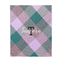 Skandinavian Teal Rosa Play Monogram Namn