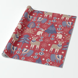 Skandinavian Woodland Animals jul Presentpapper