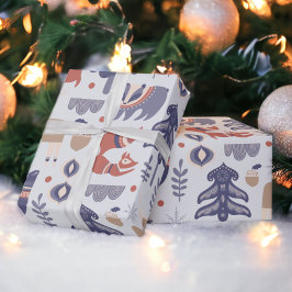 Skandinavian Woodland Animals jul Presentpapper