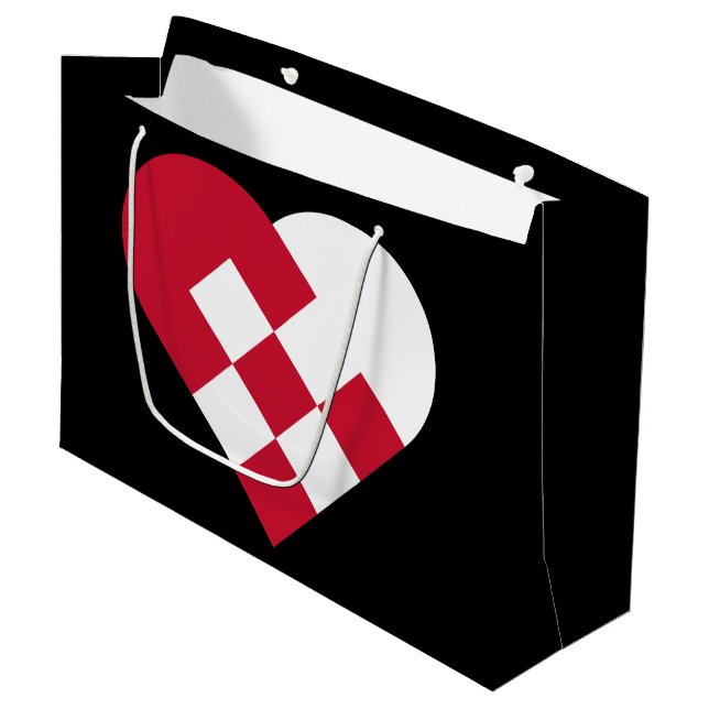 Skandinavian Yule Heart Gift Bag - Large (Framsidan Vinklad)