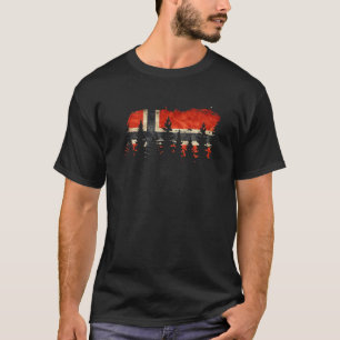 Skandinavien för bergsområden Norge Norge Flagga T Shirt