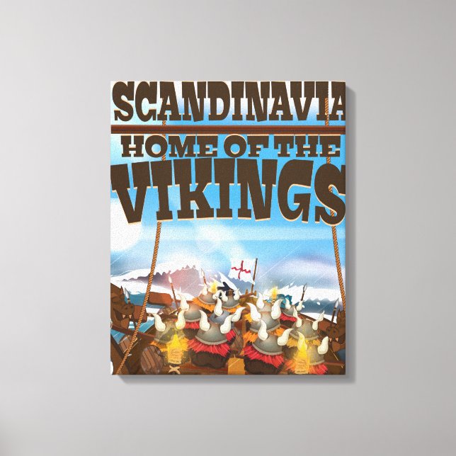 Skandinavien hem för vikingar serieposter canvastryck (Framsida)