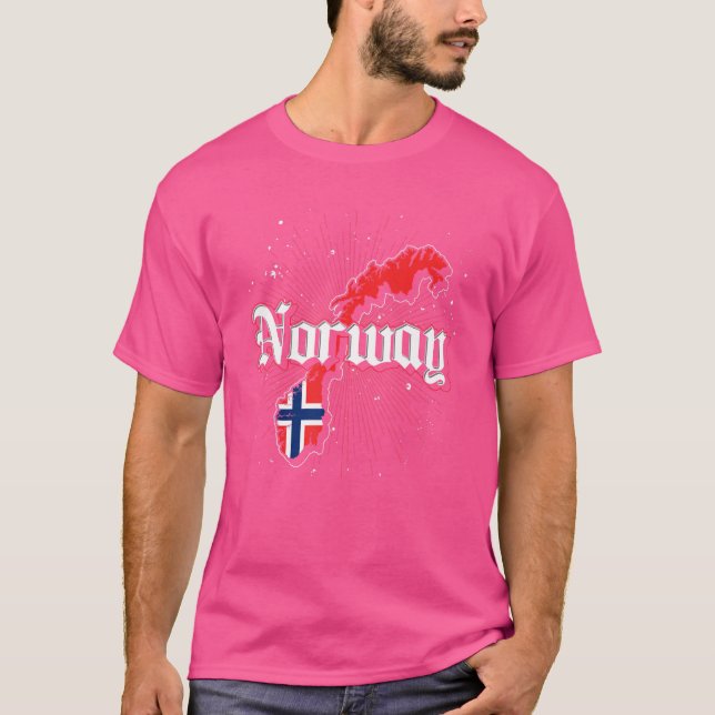 Skandinavien Nordiska Land Norgen T Shirt (Framsida)