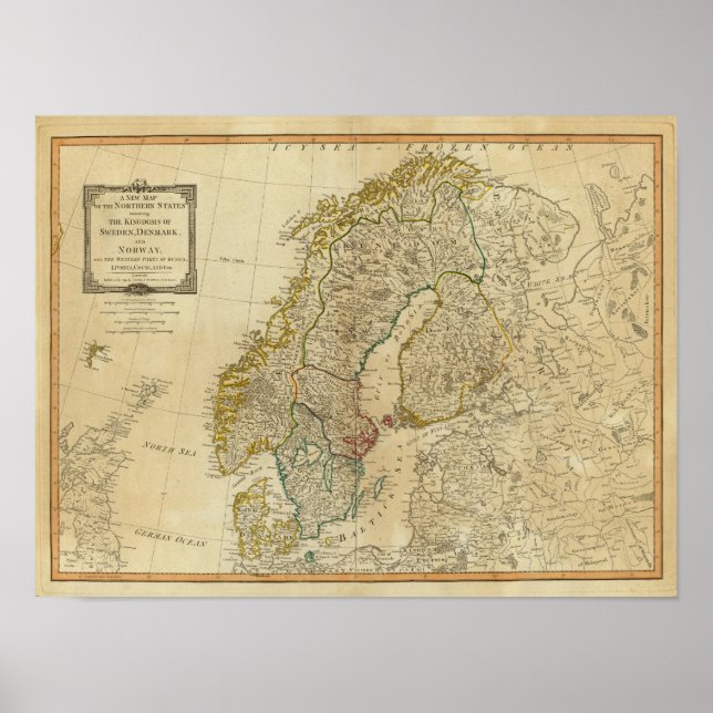 Skandinavien Norra Stater Poster (Framsidan)