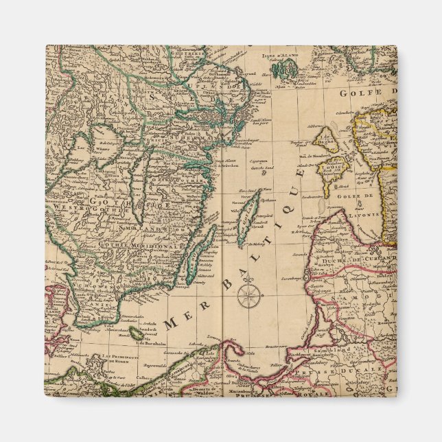 Skandinavien, Östersjön, Sverige, Danmark Magnet (Framsidan)