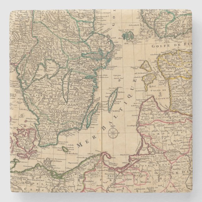 Skandinavien Östersjön, sverige, Danmark Stenunderlägg (Framsidan)