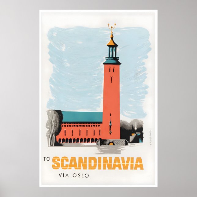 Skandinavien Reseskylt Hemdekor Tryck (Framsidan)