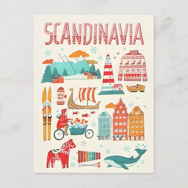 Skandinavien Stockholm Sverige vintage resor Vykort (Framsida)