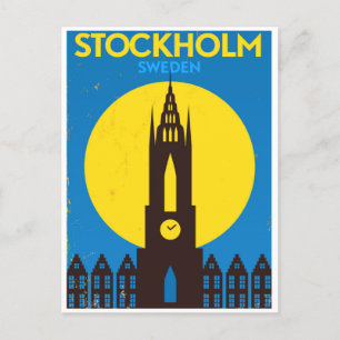 Skandinavien Stockholm Sverige vintage resor Vykort
